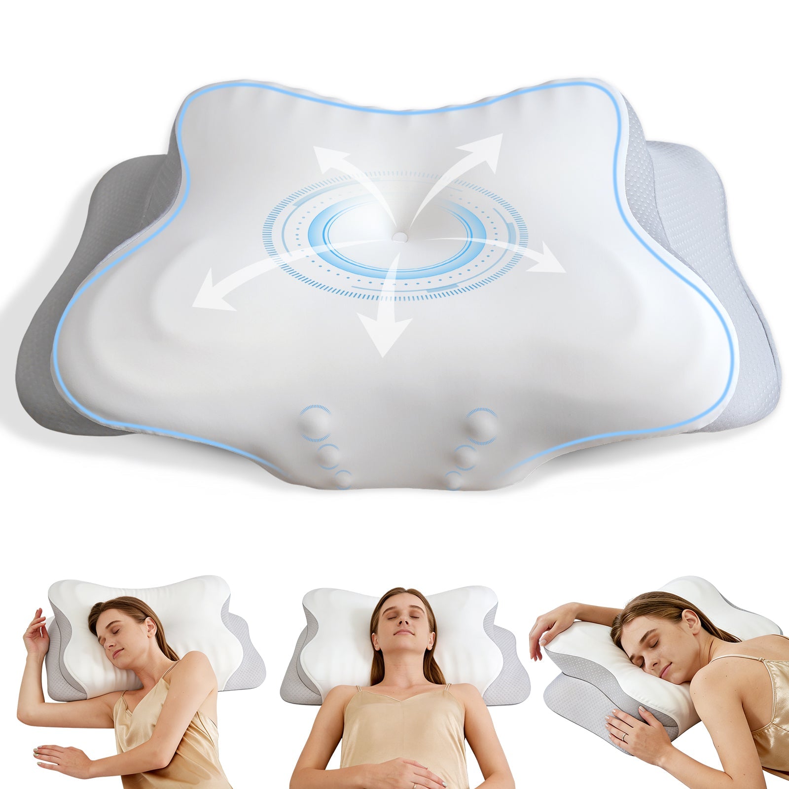 Nackenkissen Kopfkissen - Memory Foam Kissen Zertifiziert CertiPUR-US 5